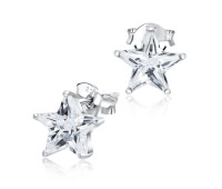 CZ Star Shaped Silver Ear Stud STS-3367 